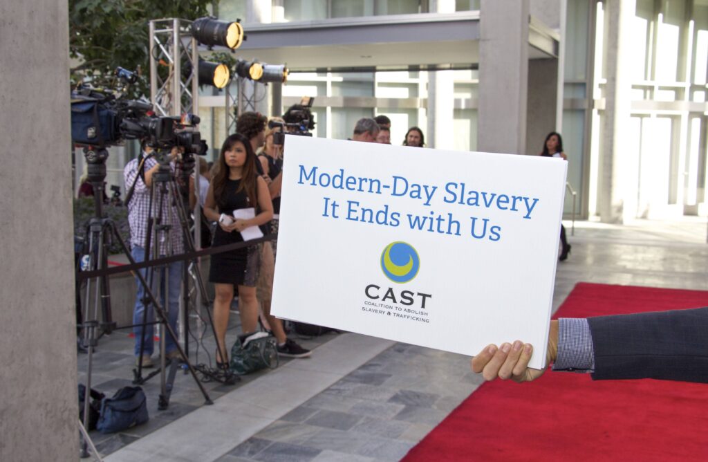 Reporters and photographers wait for celebrities on the red carpet for CAST LAÕs From Slavery to Freedom Gala at the Skirball Cultural Center in Los Angeles on Thursday May 29th, 2014 at the Skirball Cultural Center in Los Angeles, CA, USA. Using the media to increase awareness is a major part of battling modern-day slavery and human trafficking. Mandatory Credit: Photo by Sonya Singh/castla.org